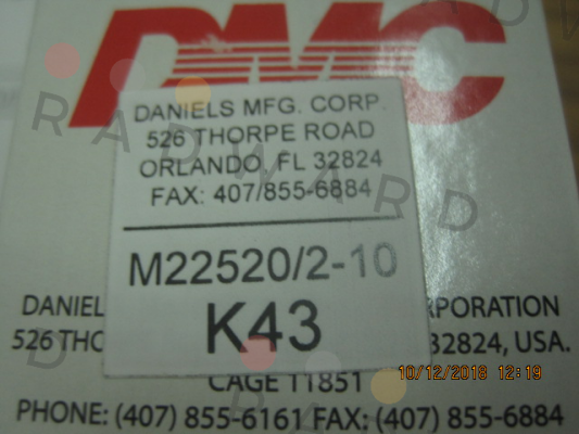 Dmc Daniels Manufacturing Corporation-K43 price