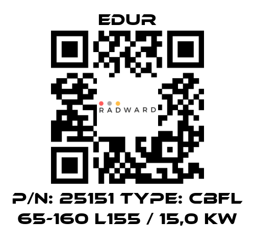 Edur-P/N: 25151 Type: CBFL 65-160 L155 / 15,0 KW price