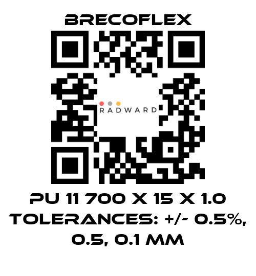 Brecoflex-PU 11 700 x 15 x 1.0 Tolerances: +/- 0.5%, 0.5, 0.1 mm price