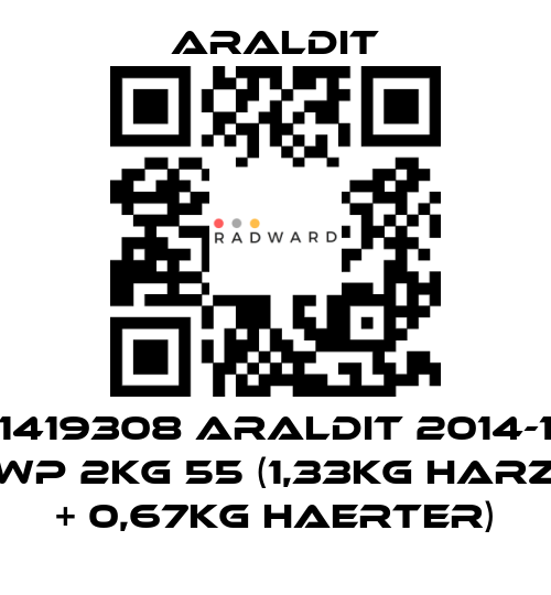 Araldit-1419308 ARALDIT 2014-1 WP 2KG 55 (1,33KG HARZ + 0,67KG HAERTER) price