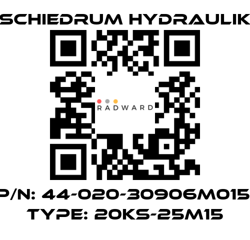 SCHIEDRUM HYDRAULIK-P/N: 44-020-30906M015, Type: 20KS-25M15 price