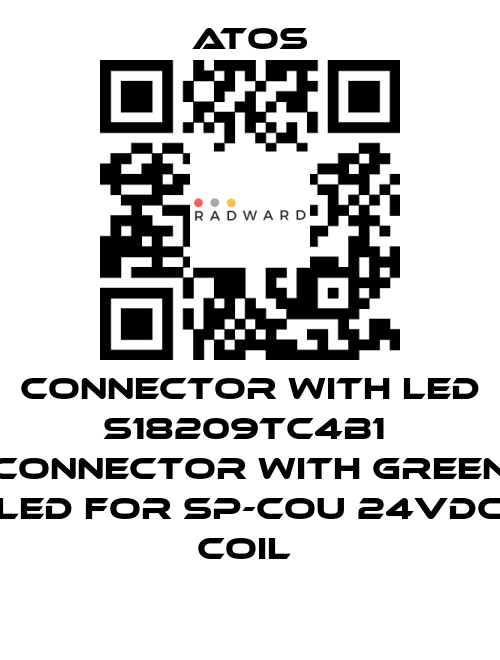 Atos-Connector with LED S18209TC4B1  Connector with green LED for SP-COU 24VDC coil  price