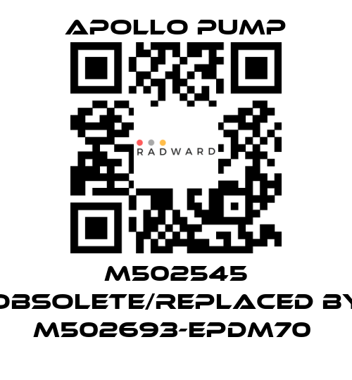 Apollo pump-M502545 obsolete/replaced by M502693-EPDM70  price