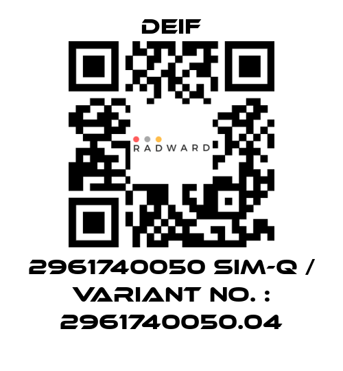 Deif-2961740050 SIM-Q / Variant No. : 2961740050.04 price