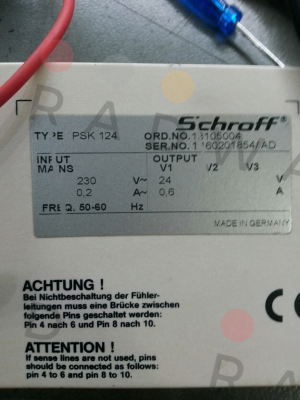 Schroff-PSK 124 3HE 6TE 24V 0,6A (001 13105-004)  price