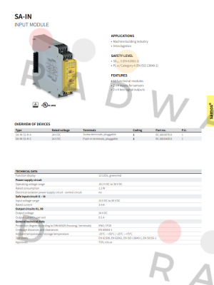 Wieland Electric-P/N: R1.180.0420.0 Type: SA-IN-S1-K-C DC 24V price