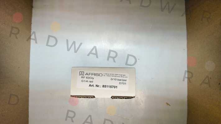 Afriso-P/N: 85115701, Type: RF63Gly 0/10bar 1/4 rad D701 price