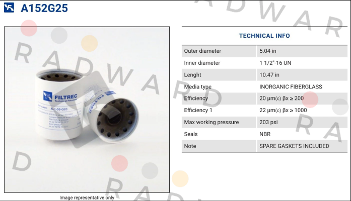 Filtrec-A152GW25 price