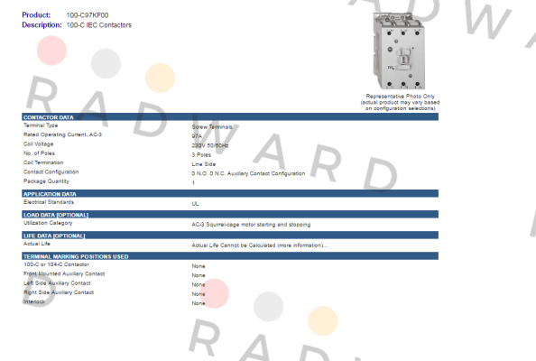 Allen Bradley (Rockwell)-100-C97KF00 price