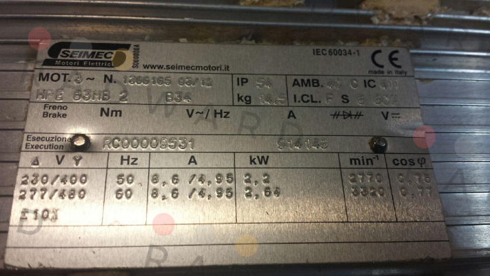 Seimec (Rossi)-HPE63MB 2 B34  , Nr: 1366165  OEM price