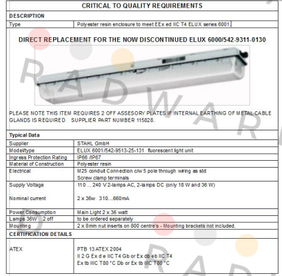 Stahl-Typ : 6001/542-9513-25-131  price