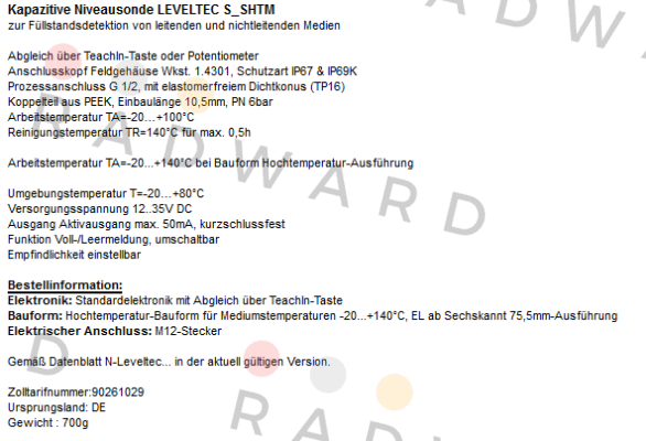 Hengesbach- LEVELTEC S-SHTM  price