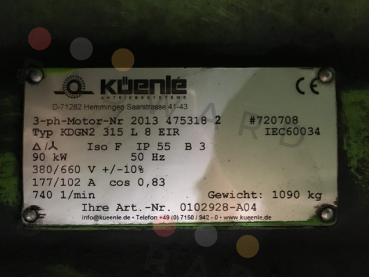 Küenle-KDGN2  315L   8  EIR (OEM)  price