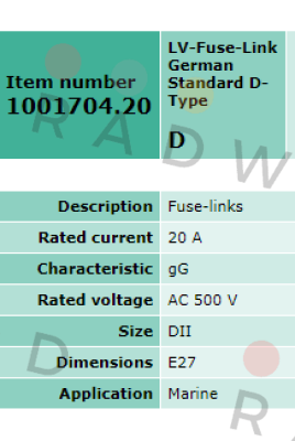 Siba-1001704.20 obsolete, replacement 1001704.20FF  price