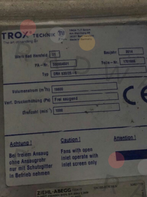 Trox Technik-DRH 630/25-6 - obsolete ,replaced by  DRVF 630/30- 8 price