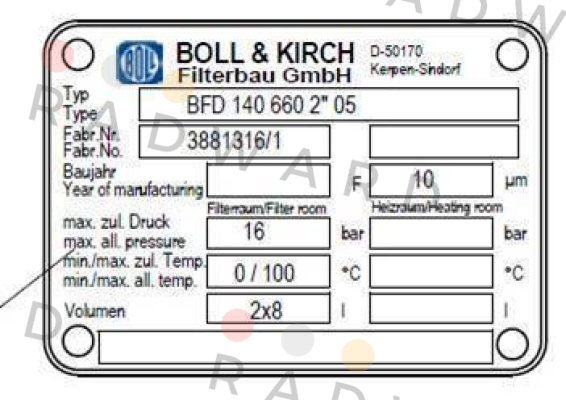 Boll Kirch-Type: BFD 140 660 2*05 price