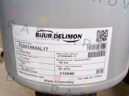 Bijur Delimon-FZA01B60AL17 price