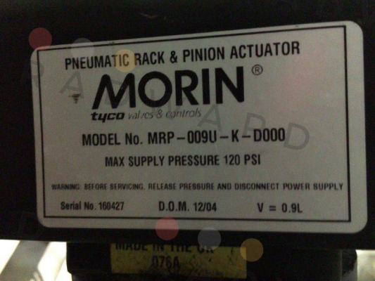 Morin Actuator-MRP-009U-K-D000  obsolete/replaced with  89U-009-01-XX-N14-N-2   price