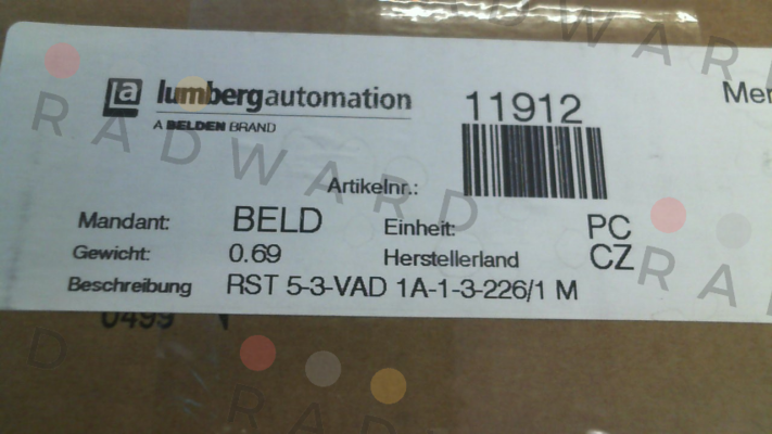 Belden (Lumberg / Hirschmann)-11912 / RST 5-3-VAD 1A-1-3-226/1 M (pack x10) price