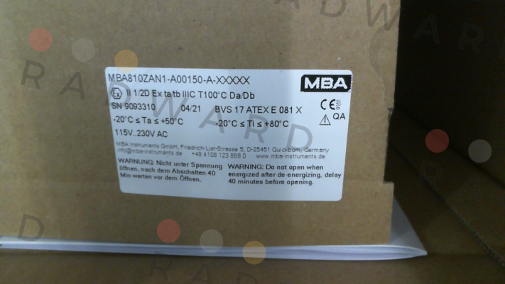 MBA Instruments-MBA810ZAN1-A00150-A-XXXXX (1213568) price