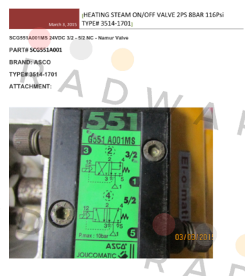 Asco-SCG551A001MS  price