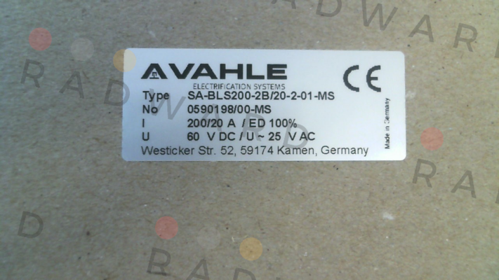 Vahle-SA-BLS200-2B/20-2-01-MS (p/n 0590198/00-MS) price