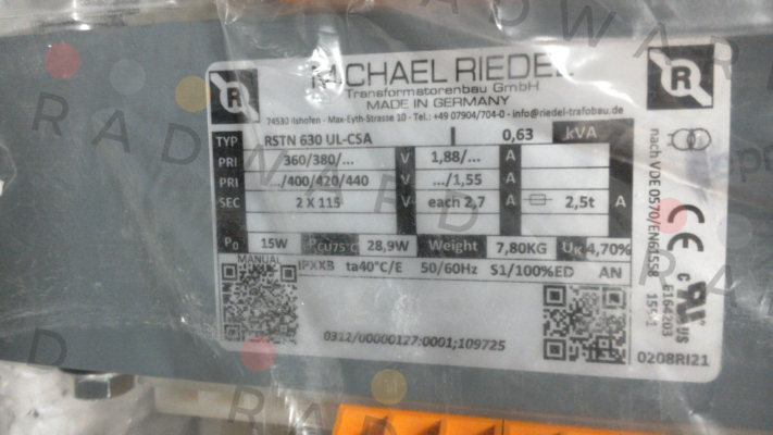 Michael Riedel Transformatorenbau-RSTN630 Sonder price