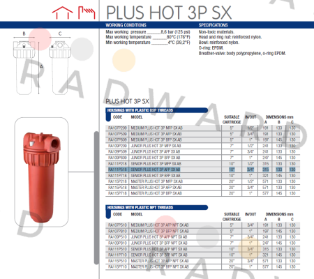 Atlas Filtri-SENIOR PLUS HOT 3P AFP SX10 (RA111P518) price