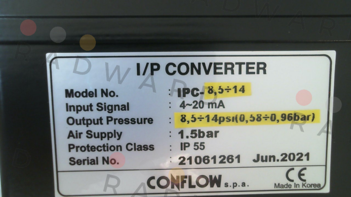 CONFLOW-PC converter 0-18 PSI price