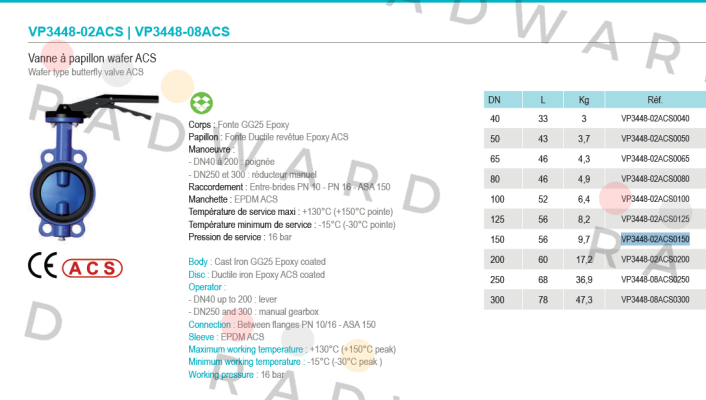 Tecofi-VP3448-02ACS0150  price