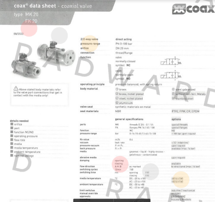 Coax-MK 20 NC price