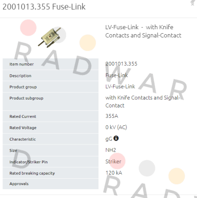 Siba-2001013.355  (1 Pack = 2 Pcs.) price