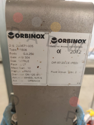 Orbinox-Typ EB06 PN10 DN 125 price