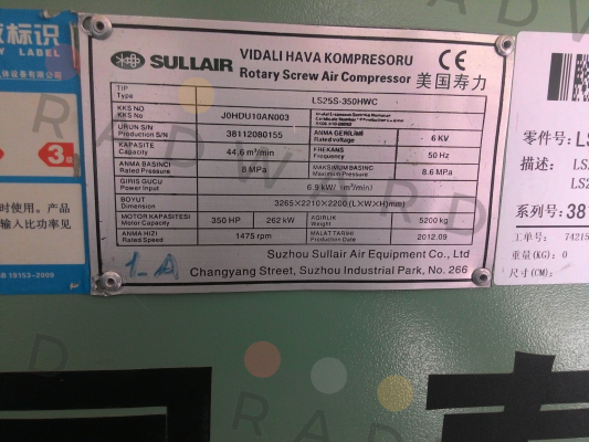 Sullair-LS25S-350HWC  price