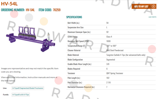 Flexco-HV-54L price