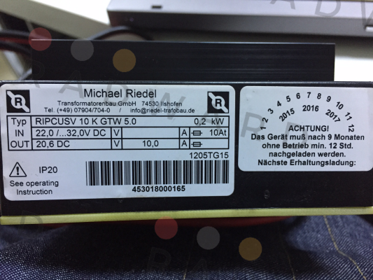 Michael Riedel Transformatorenbau-RIPCUSV 10K GTW5.0 price